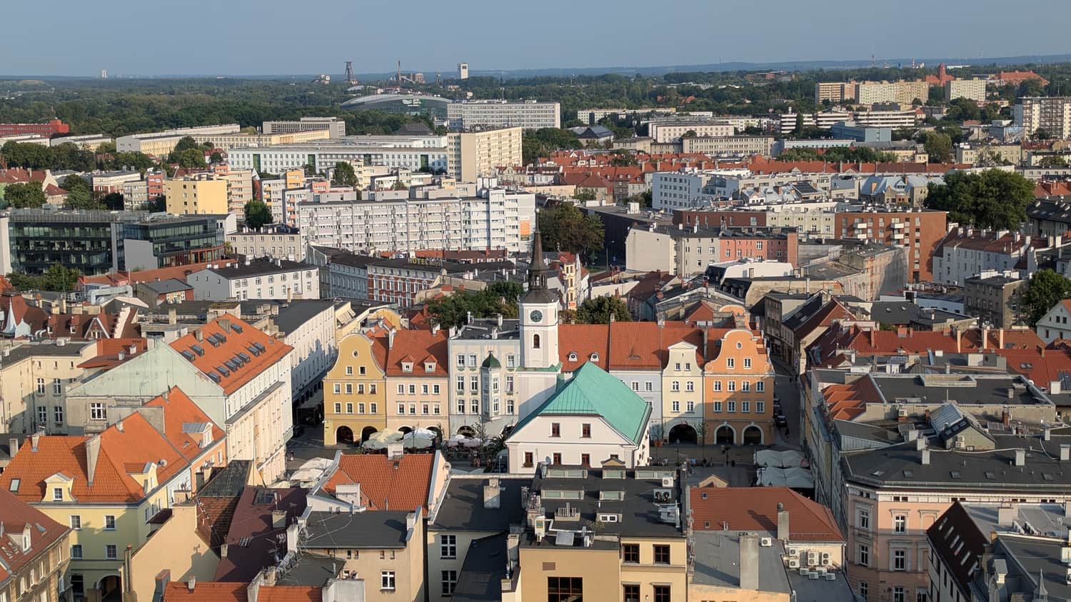 Widok z wieży Kościoła Wszystkich Świętych w Gliwicach