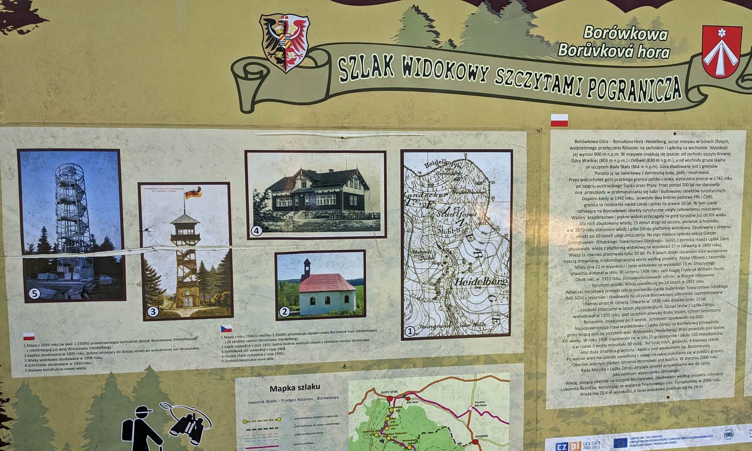 Borówkowa Góra - historia wieży i schroniska na szczycie