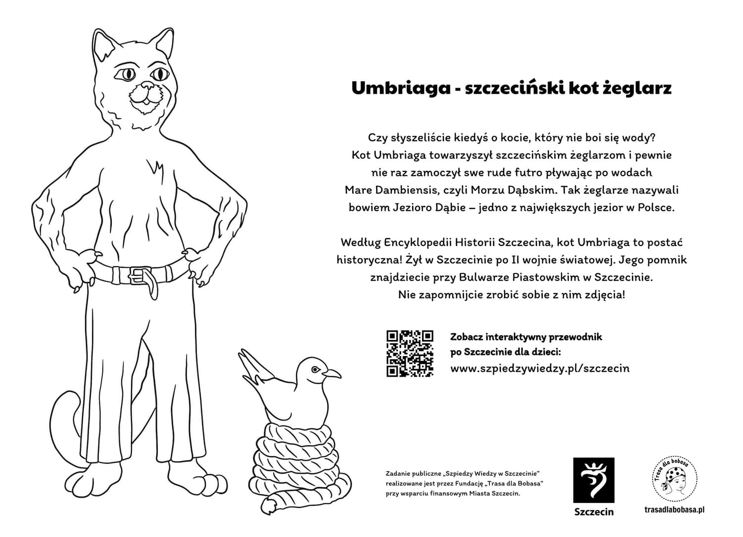 Kolorowanka dla dzieci z kot Umbriaga do wydruku