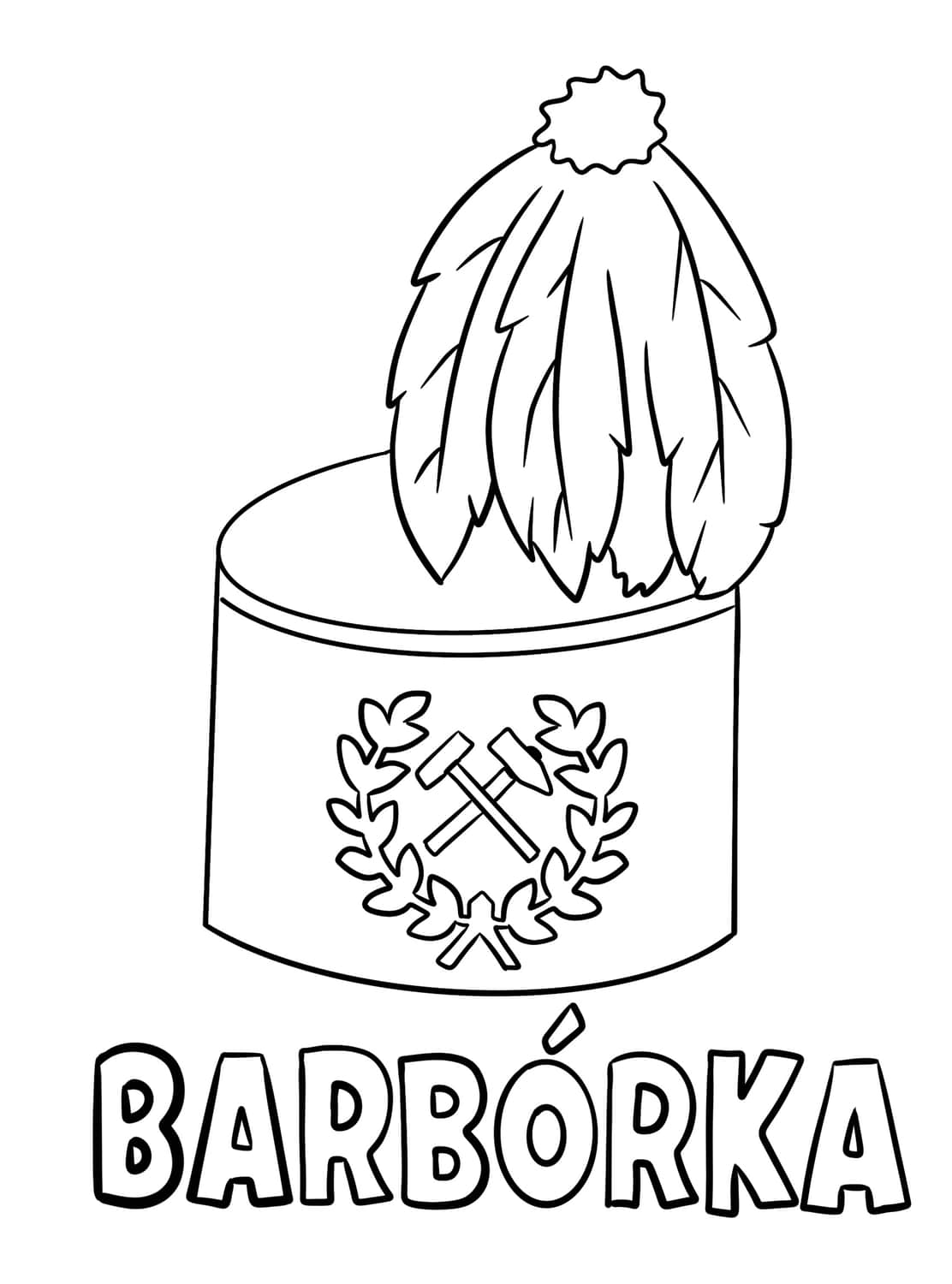 Czako - czapka górnicza, barbórka - kolorowanka dla dzieci on-line i do wydruku