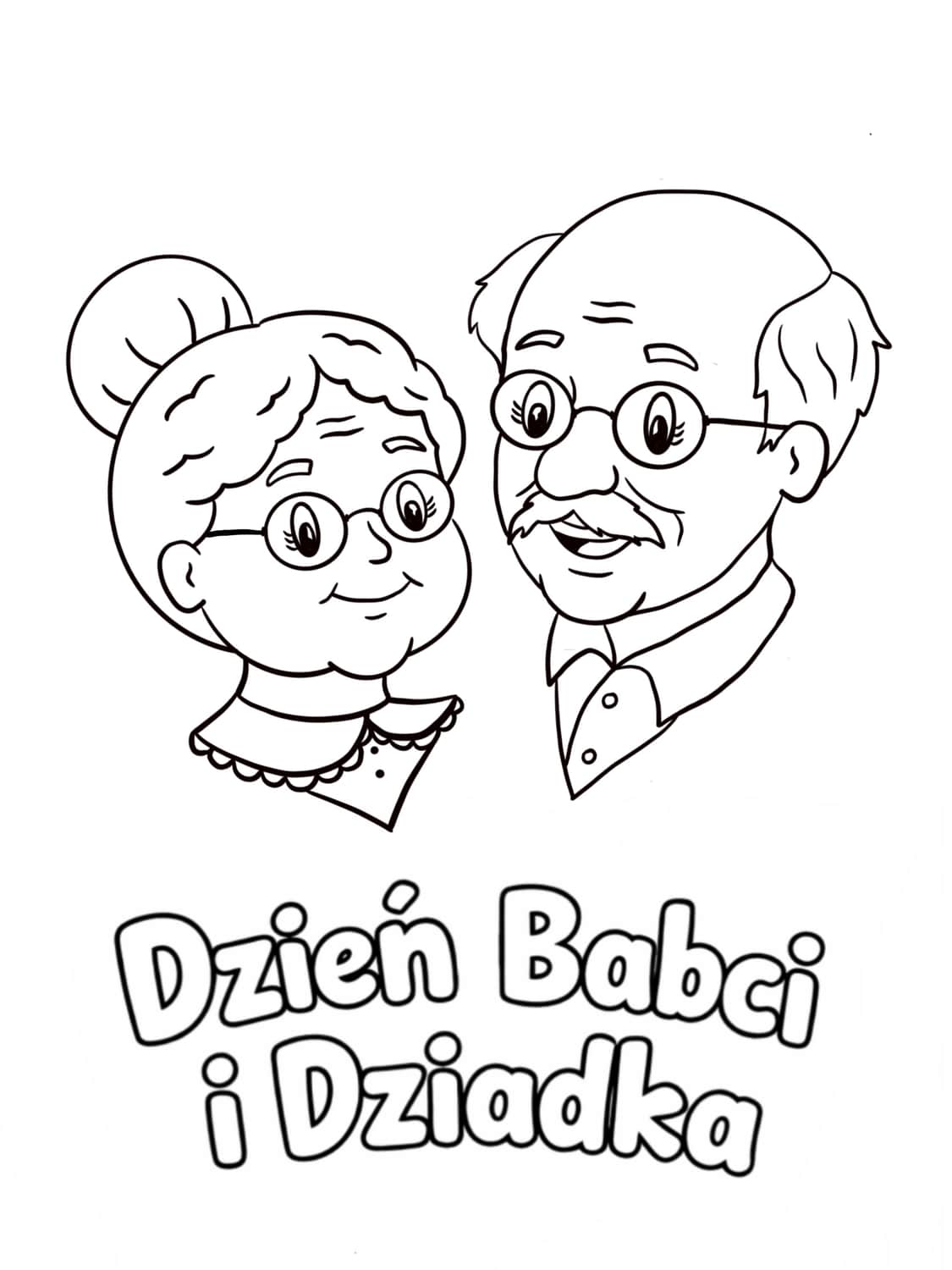 Dzień Babci i Dziadka - kolorowanka, szablon kartki do kolorowania