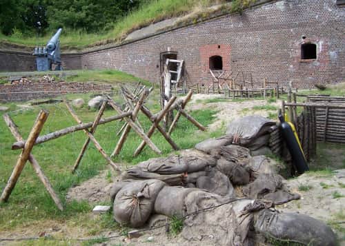 Obstacles where young cadets train in the summer