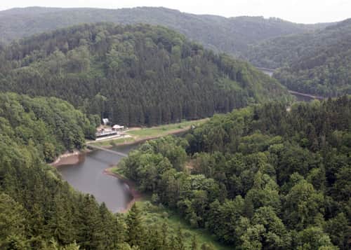 widok z wieży na J. Bystrzyckie