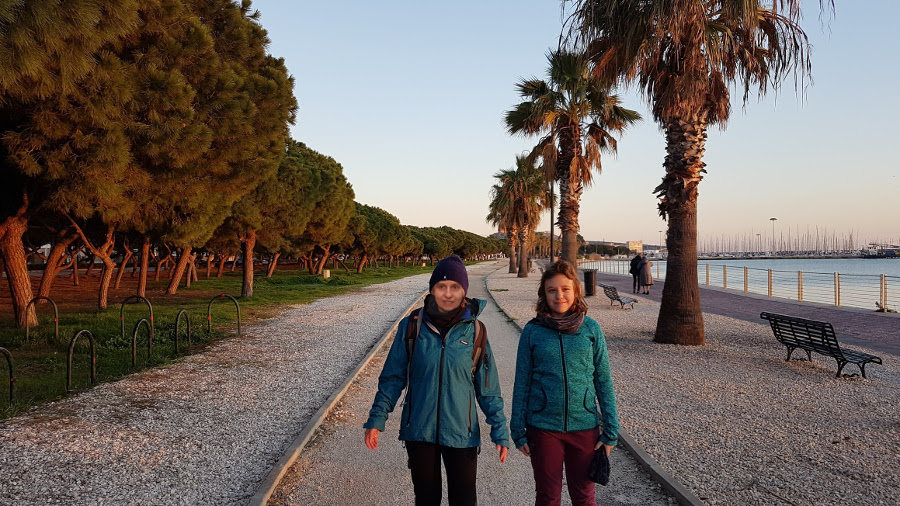 Cagliari - pedestrian-cyclist promenade near the port