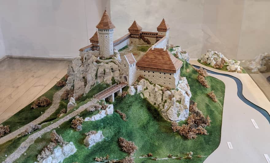 Ojcow Castle - exhibition inside the gate building, castle model