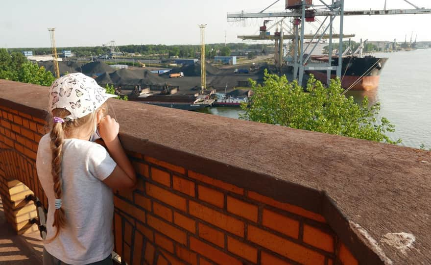 Świnoujście Lighthouse - view from the lower terrace to the port