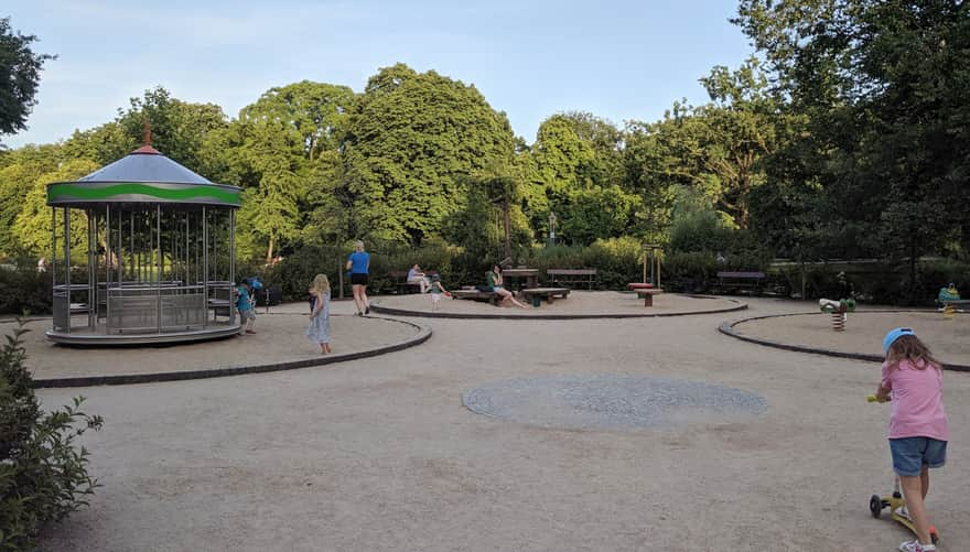 Carousel and rockers - the second, smaller playground for younger children