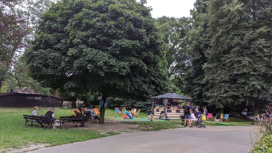 Warsaw Zoo - spot with loungers and play area