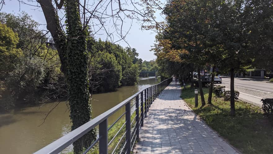 Walking path along Młynówka