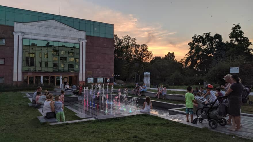 Multimedia fountain near the Philharmonic in Opole