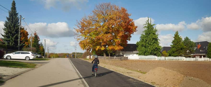 Biking to Ojcow. Rural road - Giebultow, W. Hermana Street