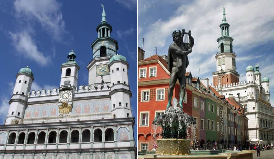 Stary Rynek w Poznaniu: Ratusz i fontanna Apolla