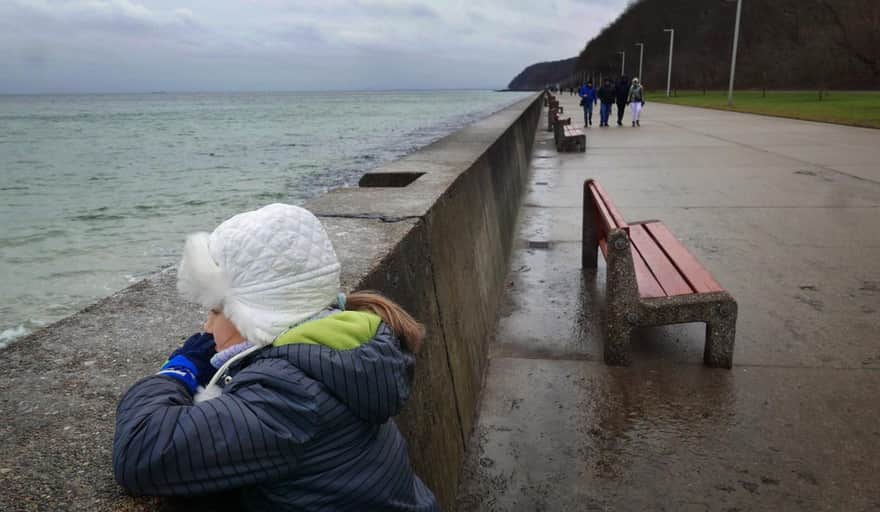 Zima nad morzem. Gdynia, Bulwar Nadmorski im. F. Nowowiejskiego