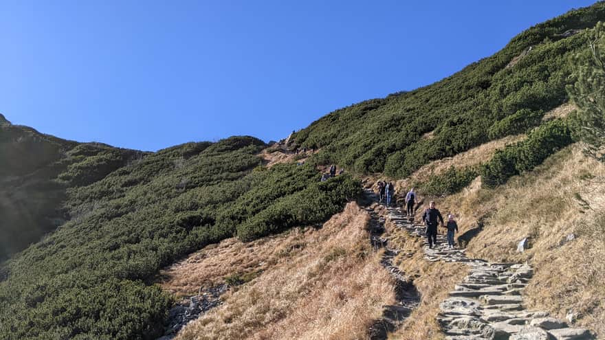 Giewont - podejście niebieskim szlakiem pod Przełęcz Kondracką