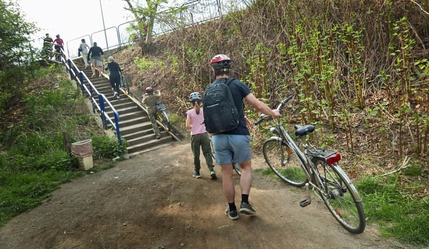 Stairs at the mouth of Białucha/Prądnik to the Vistula River