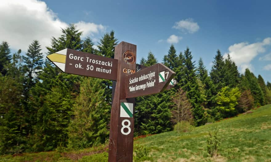 Dolina Gorcowego Potoku - access to the yellow trail at Polana Podskały