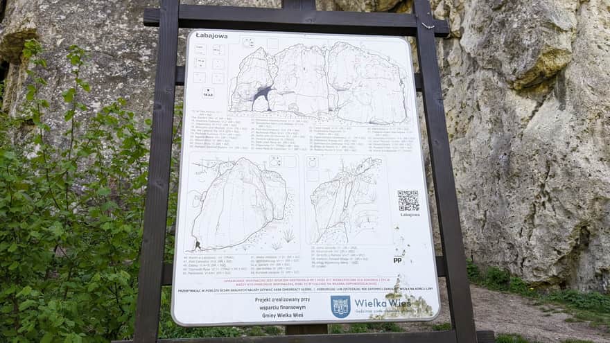 Information sign - Labajowa Rocks and Labajowa Cave