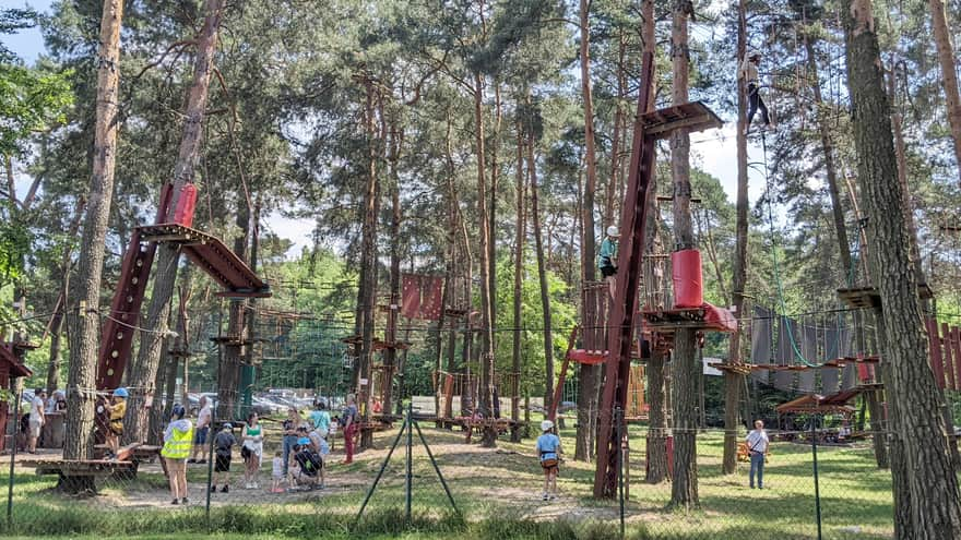 Rope Park over the Reservoir in Kryspinów