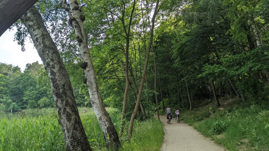 Bike path around the lake in Nowogard