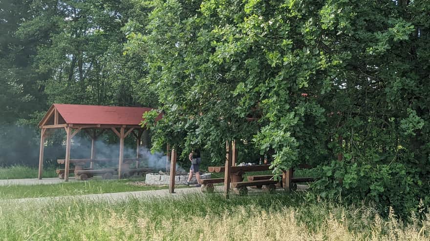 Fire pit area by the lake in Nowogard