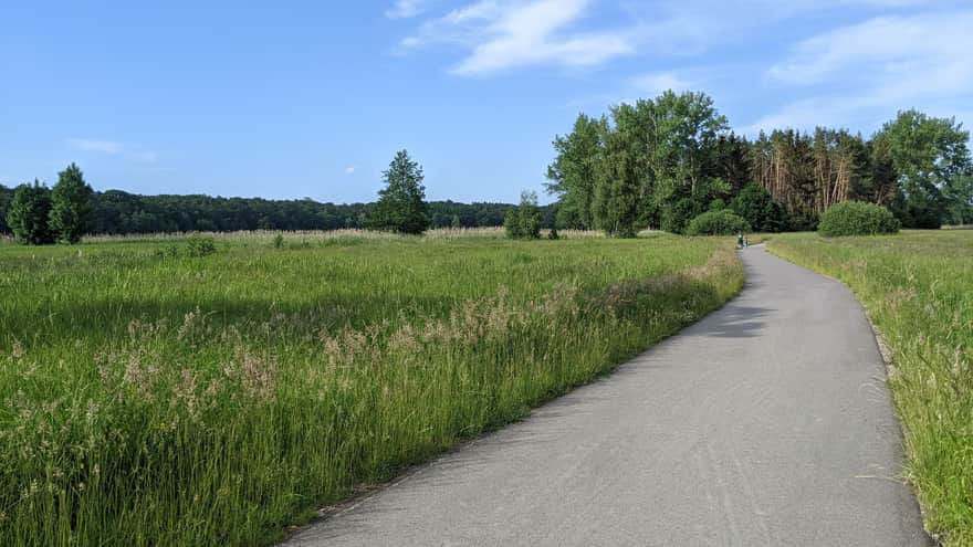 Bike path around the lake in Nowogard
