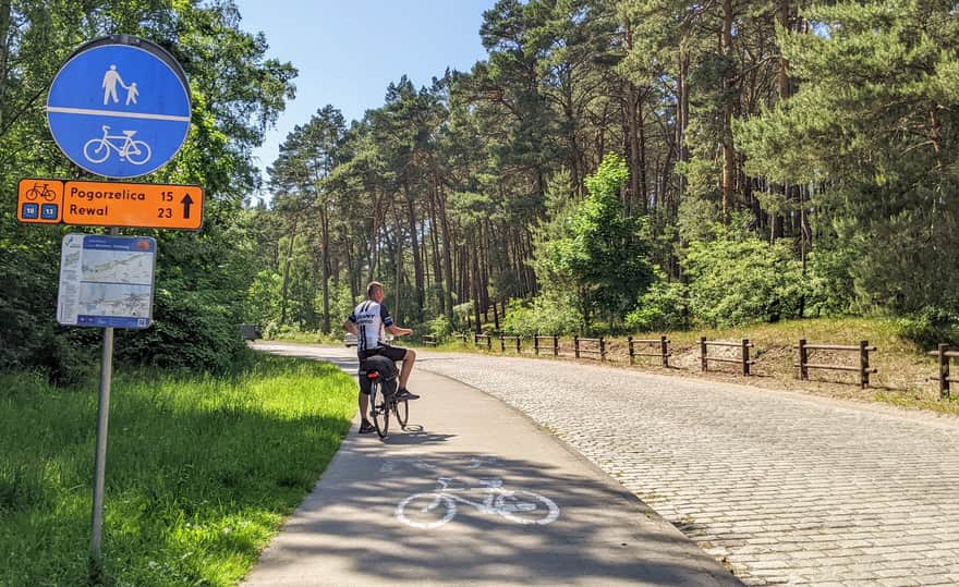 Początek trasy rowerowej w Mrzeżynie