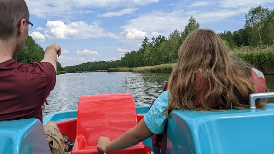 Pedal boating on Sosina Reservoir in Jaworzno