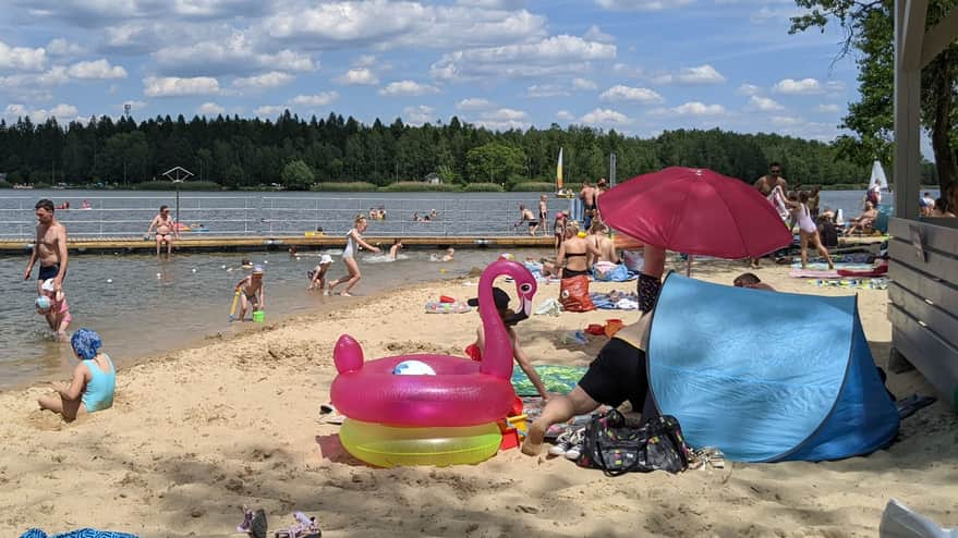 Guarded bathing area at Sosina Reservoir in Jaworzno