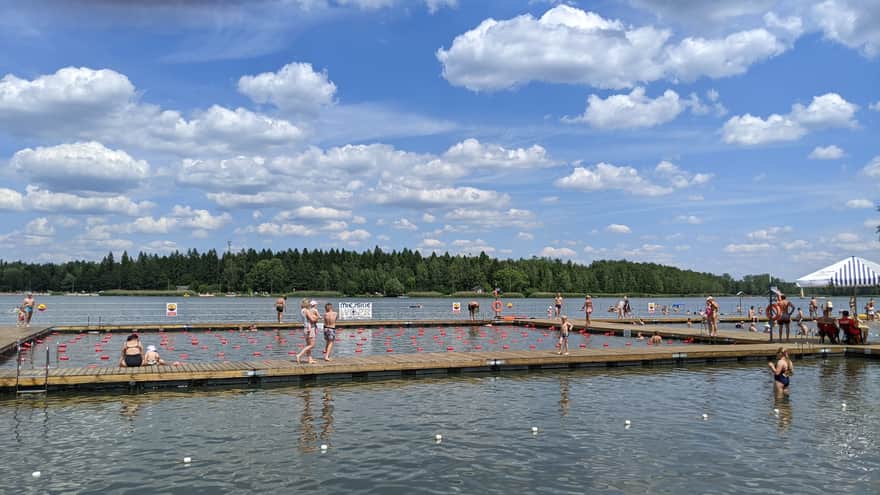 Guarded bathing area at Sosina Reservoir in Jaworzno