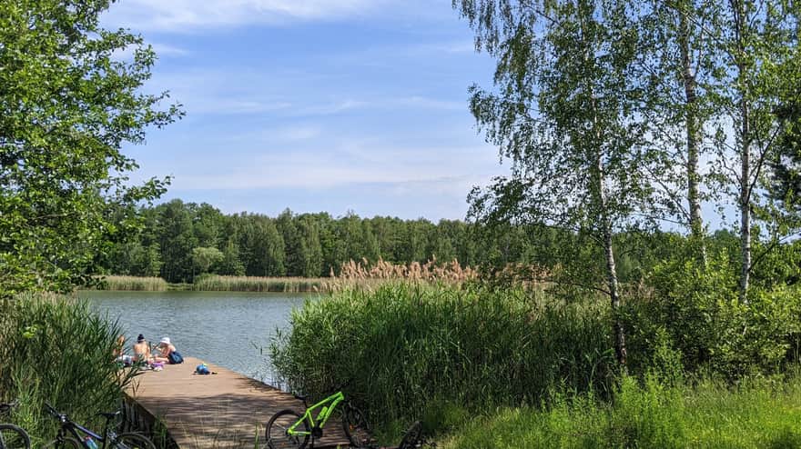 Wooden piers - Sosina Reservoir in Jaworzno