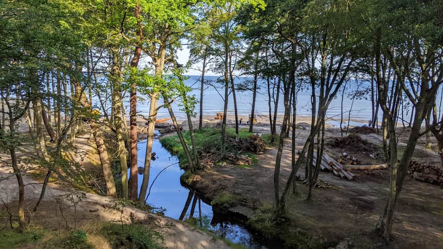 Orzechowo, the mouth of the Orzechówka river to the Baltic Sea