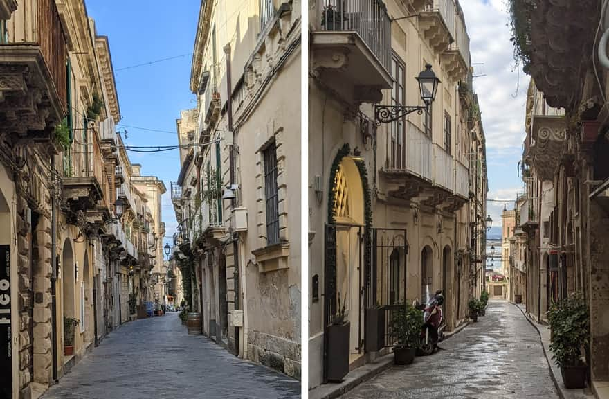 Narrow streets in the historic part of Syracuse