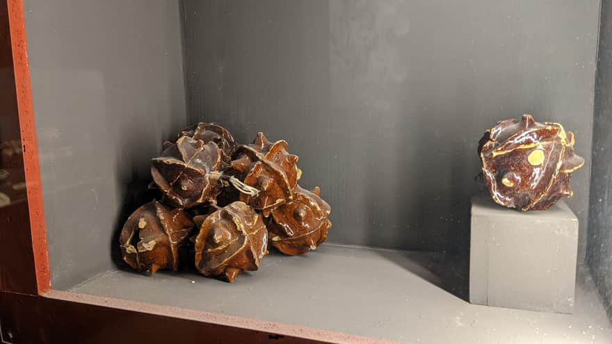 Grenades in a museum display