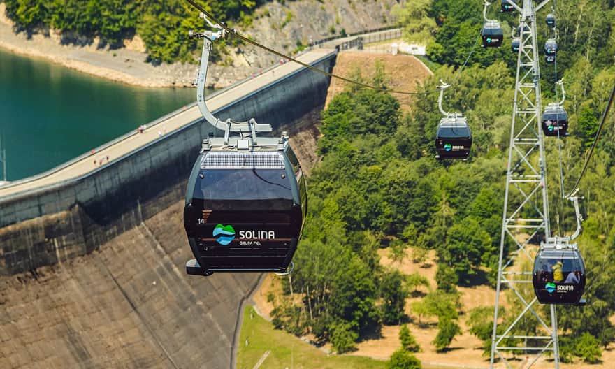Solina Cable Car - View of the dam, photo by PKL