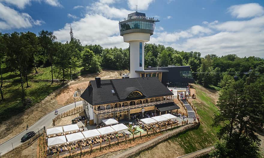 Solina: observation tower, restaurant, and upper station of the cable car on Jawor Hill, photo by PKL