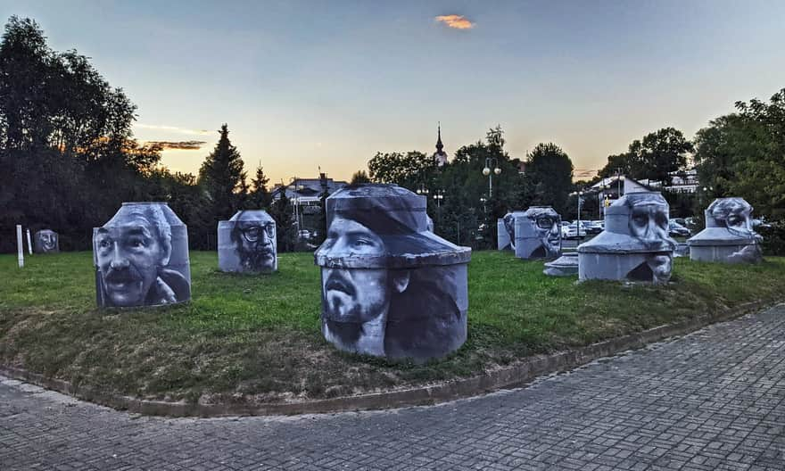 Portraits of famous residents of Rzeszów along the Wisłok