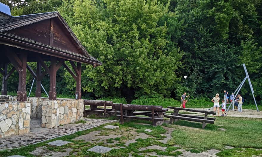 Reservoir on the Wisłoka River - grill shelter and zip line