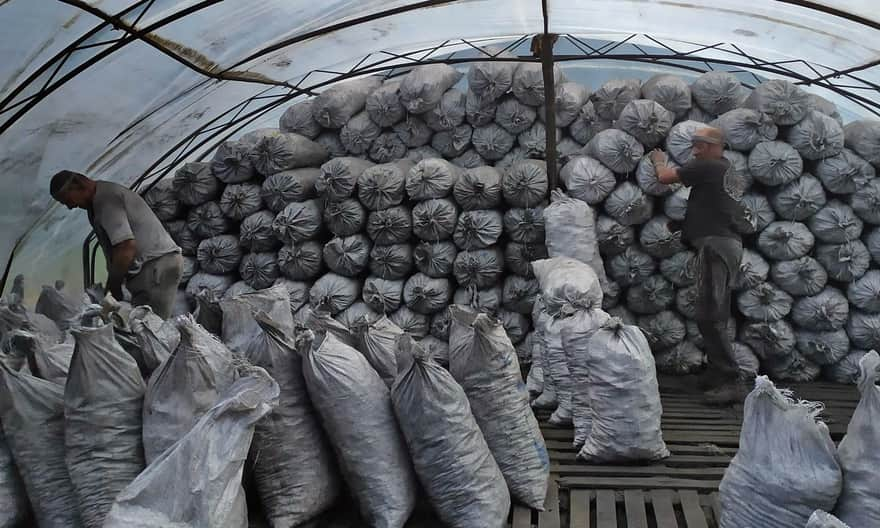 Charcoal stack at a modern burn site near Majdan, photo by Tomek B.