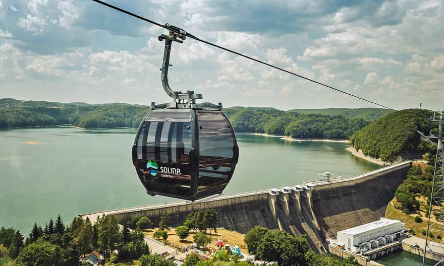 Lake Solina, dam and Solina cable car