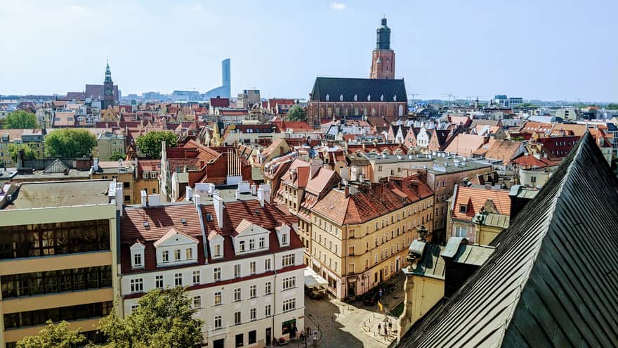 Widok na Wrocław z tarasu Wieży Matematycznej