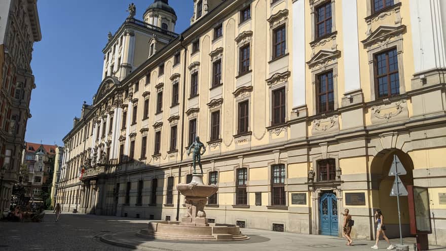 University of Wrocław and "Fencer" fountain