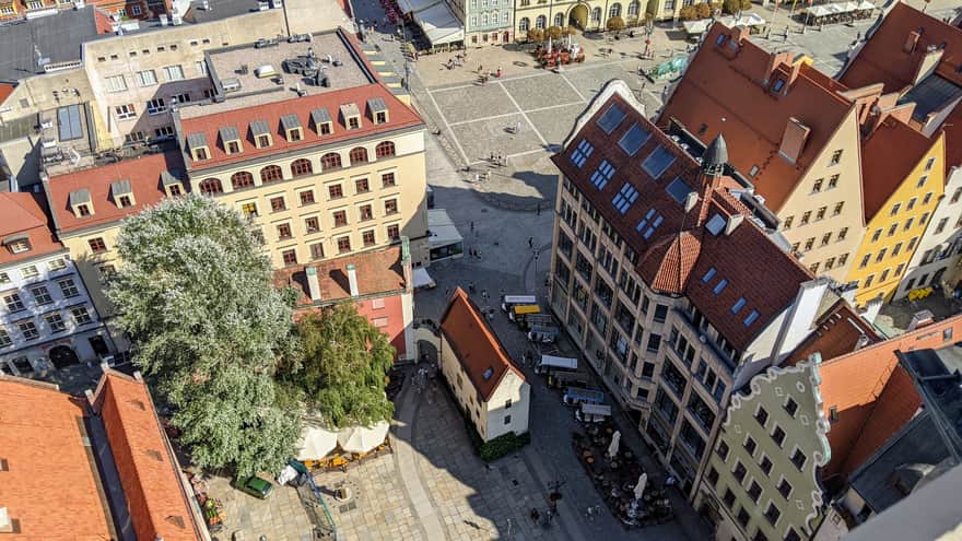 Hansel and Gretel houses - view from the tower of the Garrison Church in Wrocław
