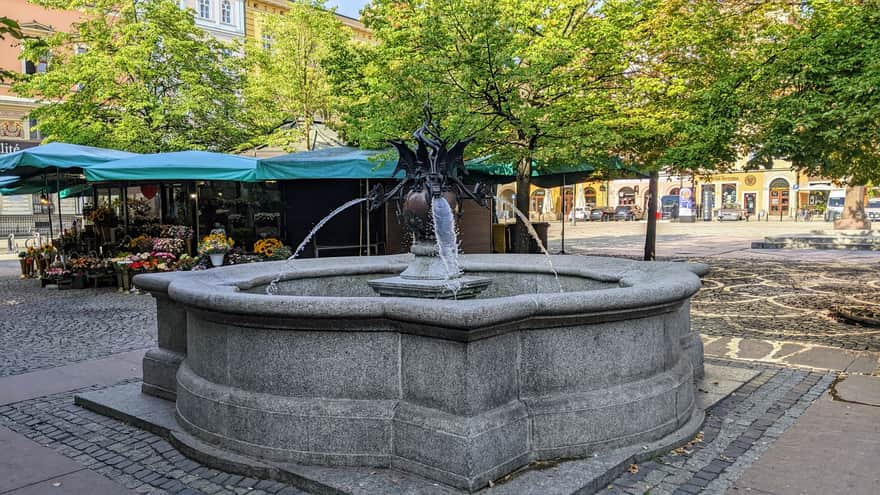 Fountain at Solny Square in Wrocław