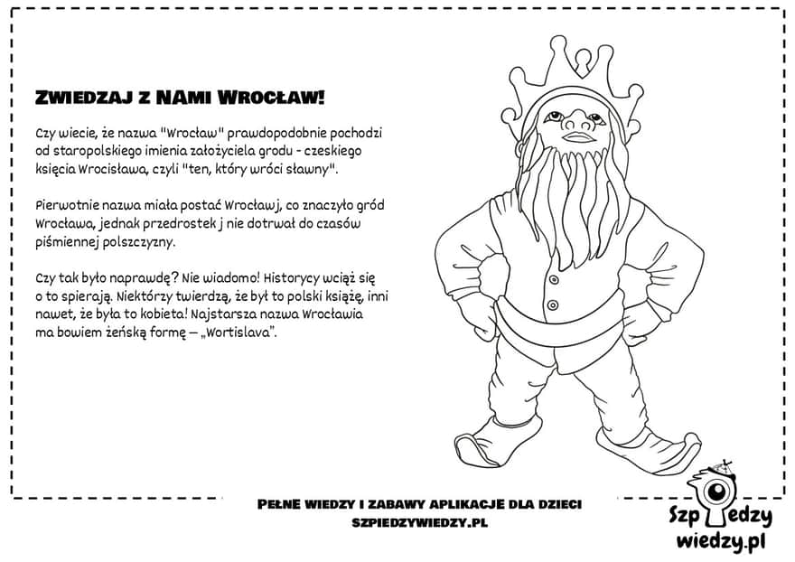 Wrocław Gnomes - coloring page for children to print