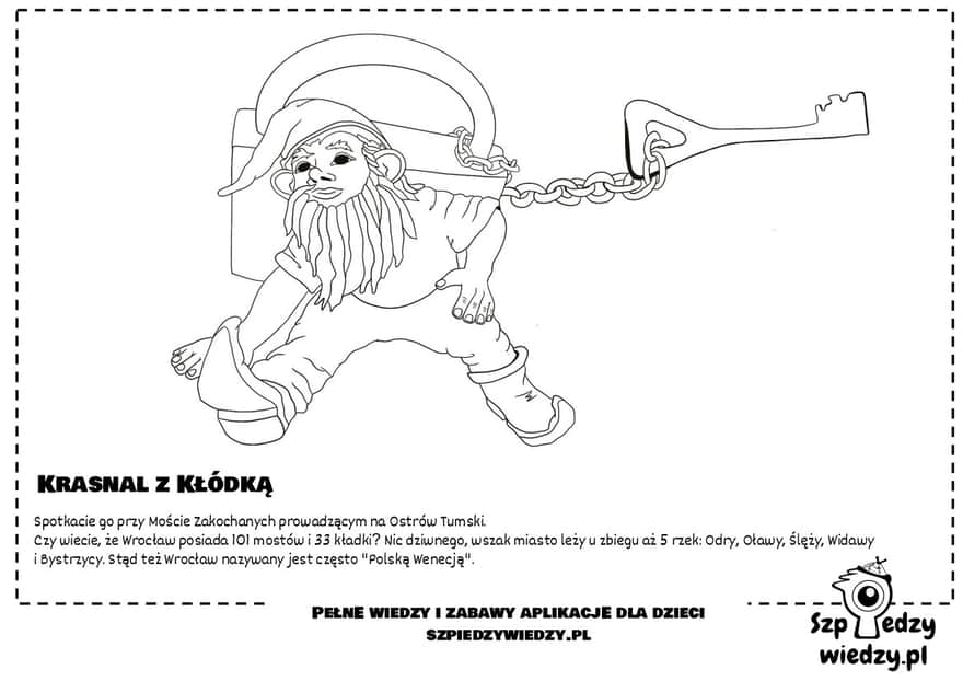 Wrocław Gnomes - coloring page for children to print