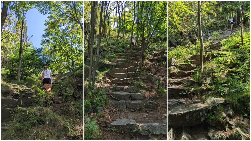 Ślęża blue trail - ascent to the summit