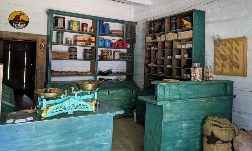 Museum of Folk Culture in Kolbuszowa, interior of a shop in the inn
