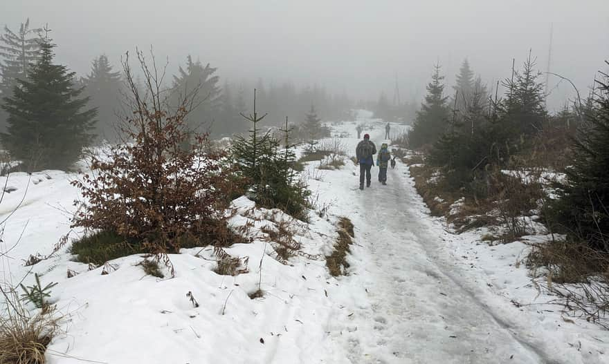 Winter hike in the mountains