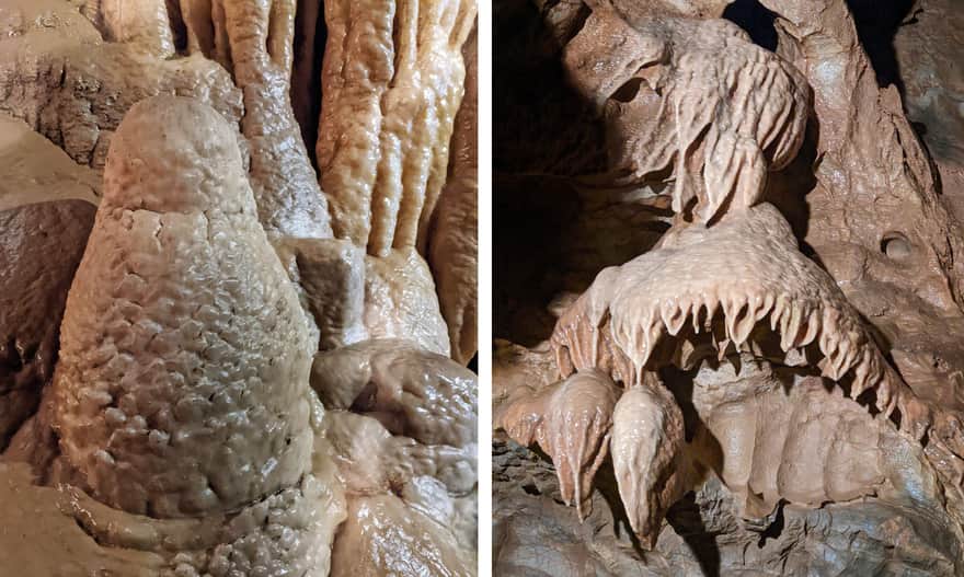 Jaskinia Bystrianska - "bałwanek" i małe baldachimy.