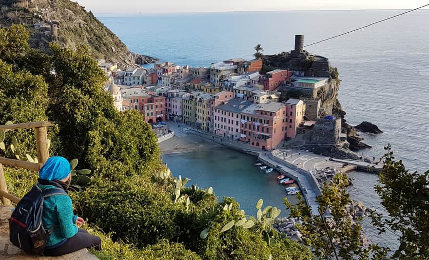 View of Vernazza from the trail